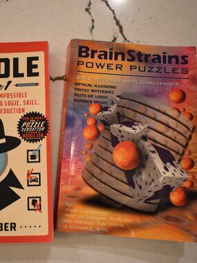 Brain Strains and Logic Mind Puzzles-2 Books 1 Low Price-Paperback-Mystery-Solve
